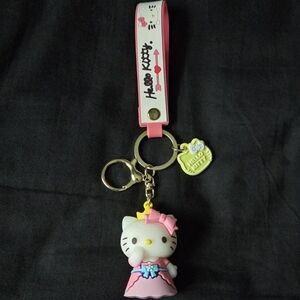 cute silicone hello kitty keychain set